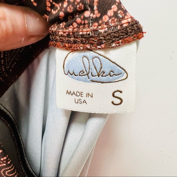 NWOT MELIKA Swim Skirt Brown Orange Pink Size Small. - Picture 2 of 3